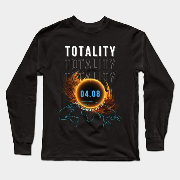 Totality solar eclipse 2024 Long Sleeve T-Shirt by merchbykaez